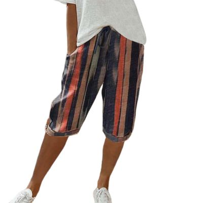 of Today Prime Clearance Amazon Warehouse Deals Trendy Cotton Summer Pants Women Dress Pants Skinny Leg Women Capri Pants for Women Dressy Casual Womens Viscose Pants Navy