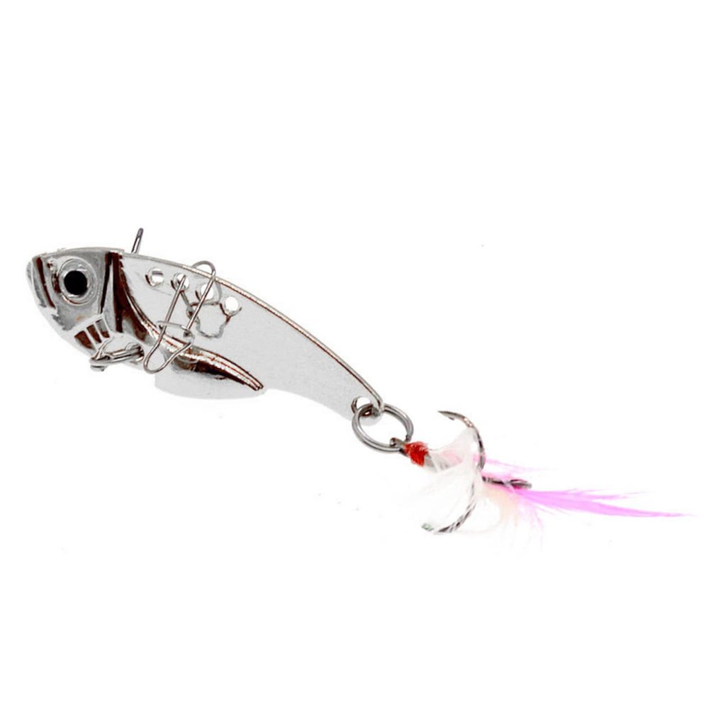 LIOOBO 5pcs Iron Plate Metal Sequin Fish-Shaped Lure Bait Simulation Fishing 12g Silver Color for Anglers