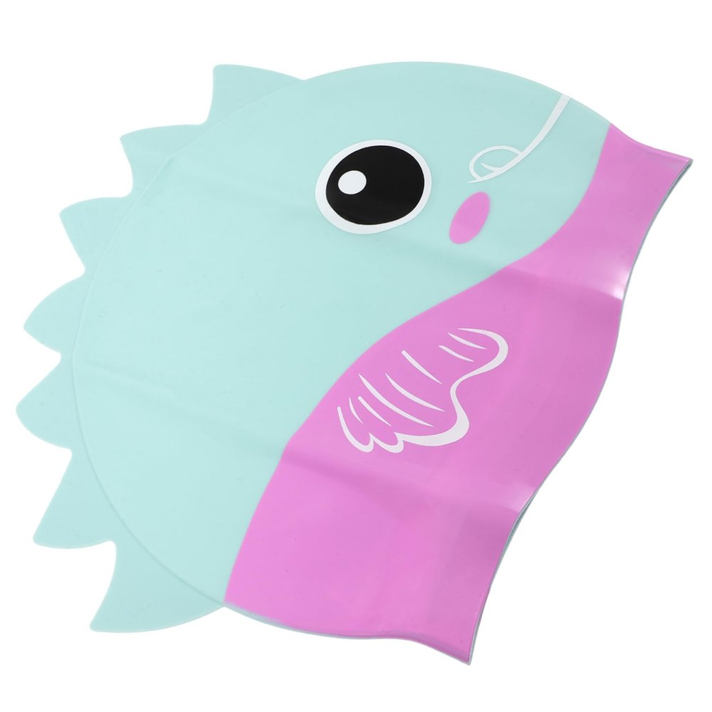 WHAMVOX Swim Cap for Boys and Girls and Adults Skid Design Comfortable Fit for Long Hair Cute Cartoon Style Swimming Hat for Women and Men for Pool and Bathing Activities