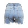 GOKKILRW Women's Jeans Shorts Blue Casual Ripped Raw Hem Stylish Denim Shorts Mid Rise Stretchy Frayed Short with Pockets Shorts Womens view 3