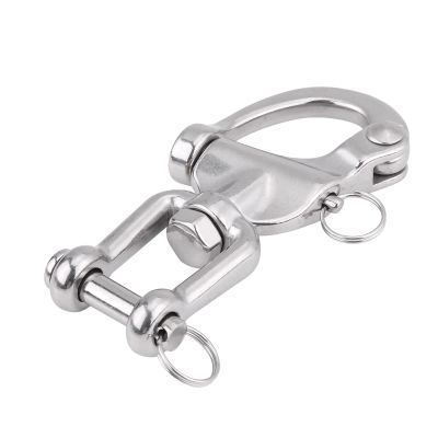 Pissente Heavy Duty Stainless Steel Swivel Snap Shackle, Made Out of 316 Stainless Steel, Quick Release Pin for Sailboat Spinnaker Halyard (128mm)