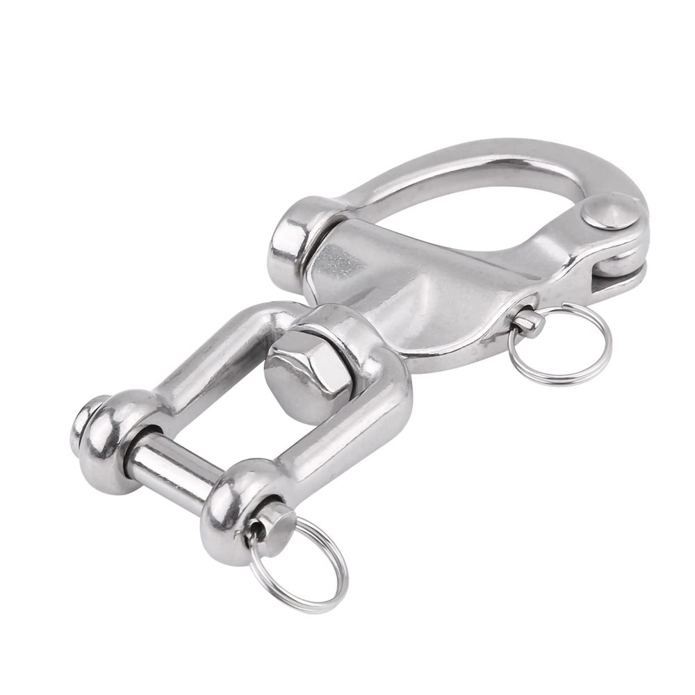 Pissente Heavy Duty Stainless Steel Swivel Snap Shackle, Made Out of 316 Stainless Steel, Quick Release Pin for Sailboat Spinnaker Halyard (128mm)
