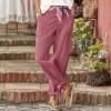 of Today Open Box Deals Trendy Patchwork Boho Pants Pantalones De Mujer Blancos Sweatpants Joggers Faux Suede Pants for Women Sport Pants for Womens Clearance Pink view 3