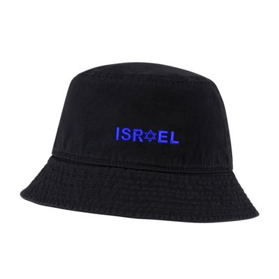 Juiwuerqi Women Bucket Hats for Men Israel Sublimation Embroidered Unisex Bucket Hat Outdoor Fishing Hat (7 1/4,Black)