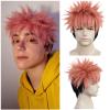 HUNIGIR Itadori Yuji Wig Pink Black Anime Wig Short Pink Mens Cosplay Hair Heat Resistant Synthetic Halloween Costume view 2