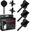 Mission Darts Force 90 | Integrated Precision Moulded Dart Flight And Shaft System, Pack of 3 Professional Durable 2-In-1 Combined Dart Flights And Stems | Standard No.2 (Black, Tweenie) view 1