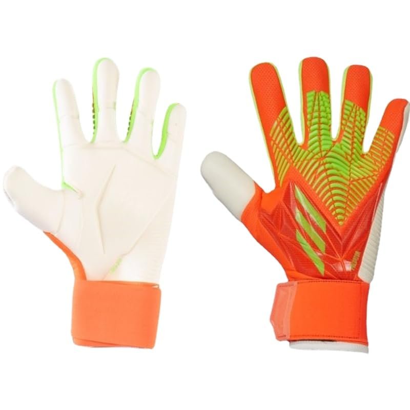 GJPWAKWM Spider-Man Soccer Goalkeeper Gloves Goalie Training Gloves Strong Grip Anti-Slip and Breathable for Adults and Children (Orange,8)