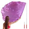RooYoon 59" Worship Flags with Scalable Rod, Soft Metallic Semicircle Polyester Flag for Dance Practice Performance, Praise Dance Flags, Divine Flag, Church Banner, Large (Purple) view 1