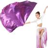 RooYoon 59" Worship Flags with Scalable Rod, Soft Metallic Semicircle Polyester Flag for Dance Practice Performance, Praise Dance Flags, Divine Flag, Church Banner, Large (Purple) view 3