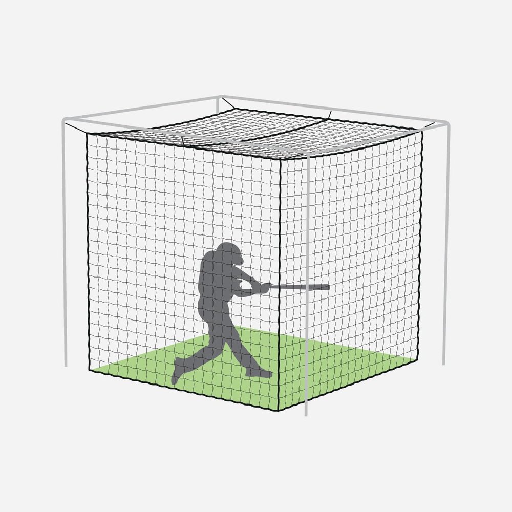 Fortress Baseball Batting Cage Nets | Heavy-Duty HDPP Fully Enclosed Baseball & Softball Cage Netting [14 Sizes & 3 Grade Options]  NET ONLY (10 x 10 x 10, #42)