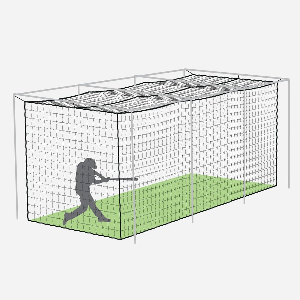 Fortress Baseball Batting Cage Nets | Heavy-Duty HDPP Fully Enclosed Baseball & Softball Cage Netting [14 Sizes & 3 Grade Options]  NET ONLY (20 x 8 x 8, #36)