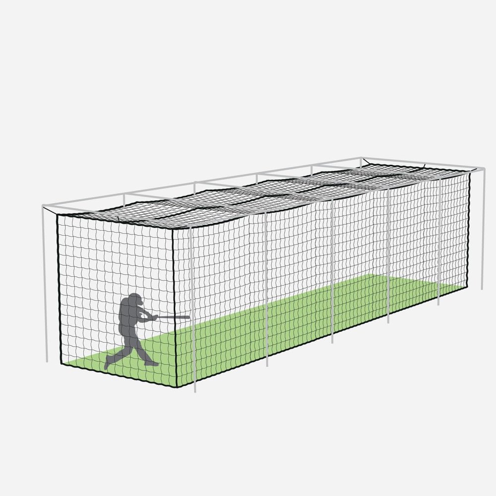 Fortress Baseball Batting Cage Nets | Heavy-Duty HDPP Fully Enclosed Baseball & Softball Cage Netting [14 Sizes & 3 Grade Options] NET ONLY (35 x 10 x 10, #62)