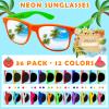 Neon Sunglasses Bulk,36 Pack 12 Colors Sunglasses with UV400 Protection for Adults and Teens, Party Favor for Pool Party, Beach Party, Goodie Bag Fillers, Birthday Party Supplies view 3