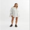 Argeousgor Women Striped 2 Piece Outfits Y2K Button Down Shirts Lounge Matching Short Sets Casual Summer Sweatsuit view 2
