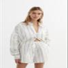 Argeousgor Women Striped 2 Piece Outfits Y2K Button Down Shirts Lounge Matching Short Sets Casual Summer Sweatsuit view 3