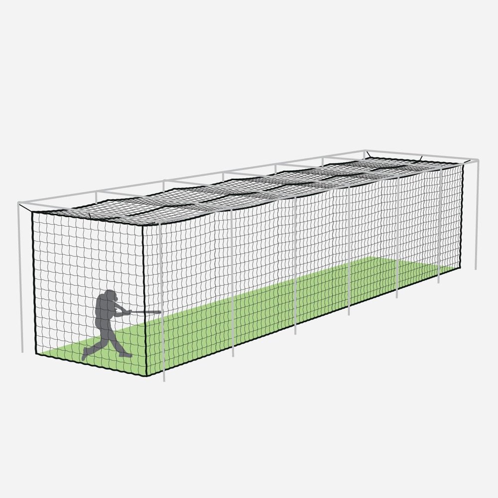 Fortress Baseball Batting Cage Nets | Heavy-Duty HDPP Fully Enclosed Baseball & Softball Cage Netting [14 Sizes & 3 Grade Options]  NET ONLY (45 x 12 x 12, #62)
