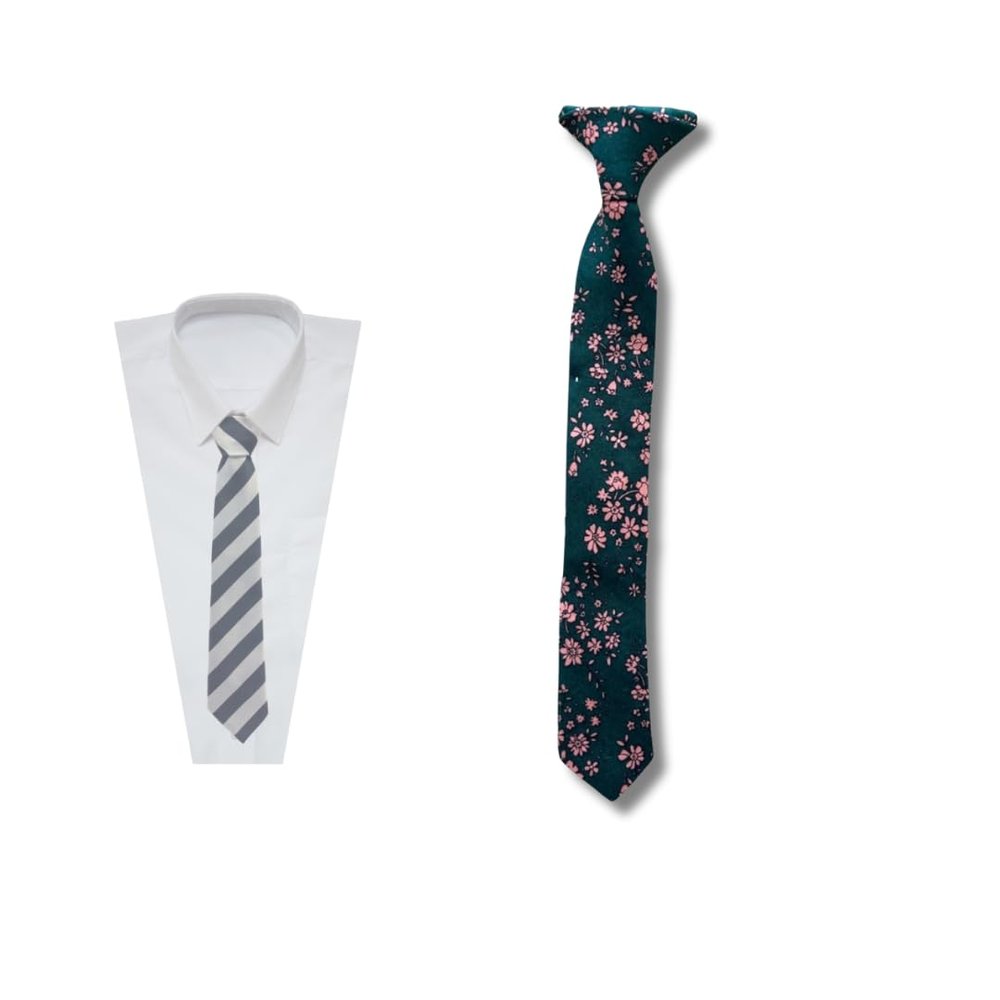 NineFit Basics Sunnlie Kids cotton Clip On Ties - Pre-tied Adjustable Neck Strap Tie for Baby Boys - Ties For Babies To Ware On Weddings (Pink Floral, Large (9-13 yrs))
