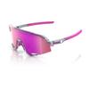 100% Slendale Sunglasses - Polished Translucent Grey; Purple Multilayer Mirror view 1