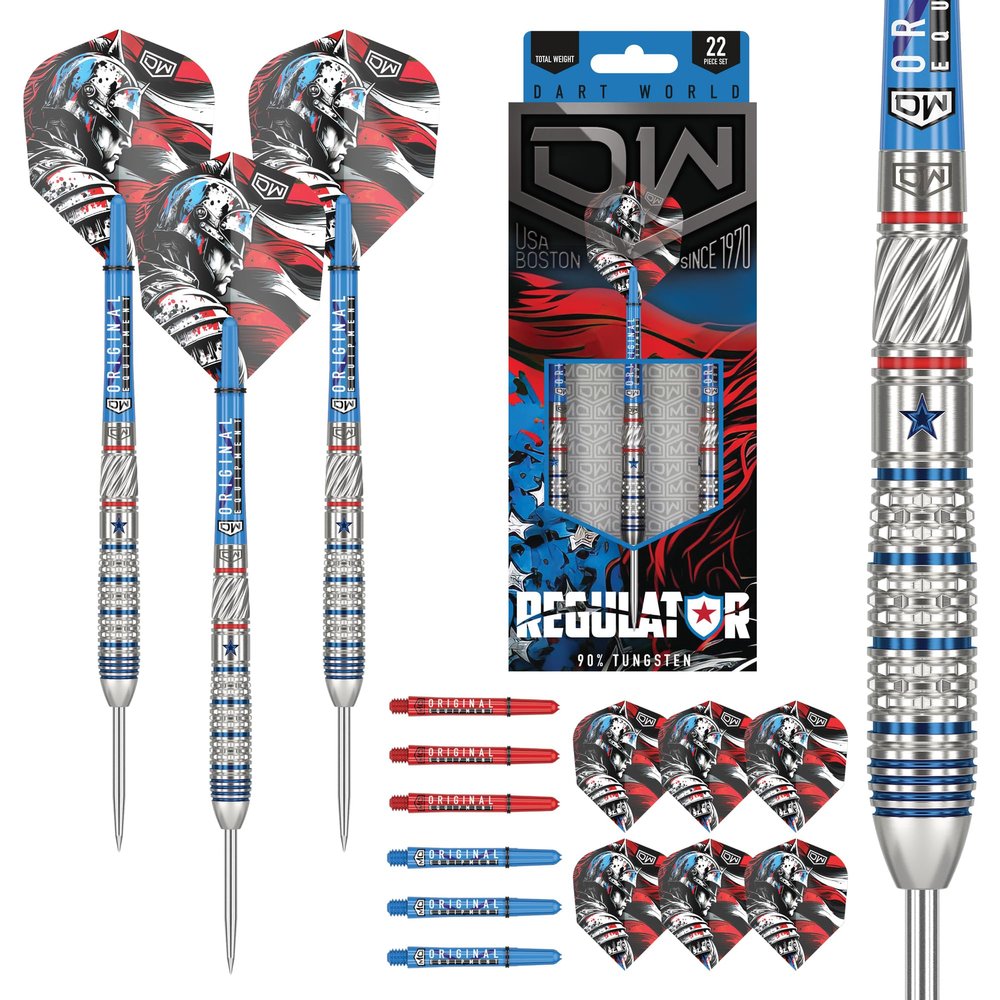 DW Regulator 90% Tungsten Steel Tip Darts, Precision Balanced, Accurate and Durable - Perfect for Professional and Recreational Players (26G)