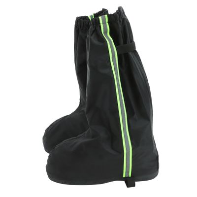 Angoily Black Rain Boots for Women Oxford Cloth High Rain Boot Cover Reflective Shoe Cover Men's Waterproof
