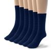 Silky Toes Viscose Bamboo Seamless Grid Dress Socks for Boys Girls, 3-6 Pk, Sensory School Uniform Crew Socks for kids view 1