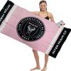 Island Gear Inter Miami Leo Messi Beach Towel - MLS Official Merchandise - 30"" x 60"" - Soccer Football, Pink view 3
