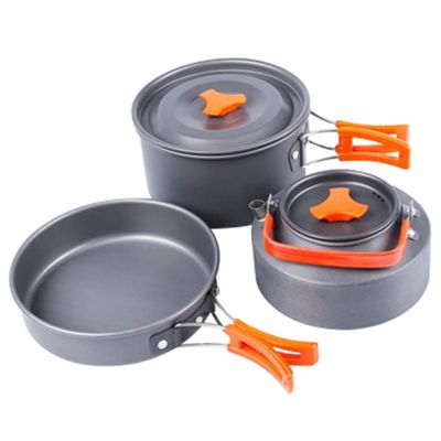 POPETPOP 1set Outdoor Cooking Set Aluminum Camping Cookware for People High Temperature Resistant Portable Cookers for Picnics Grilling and Hiking Activities