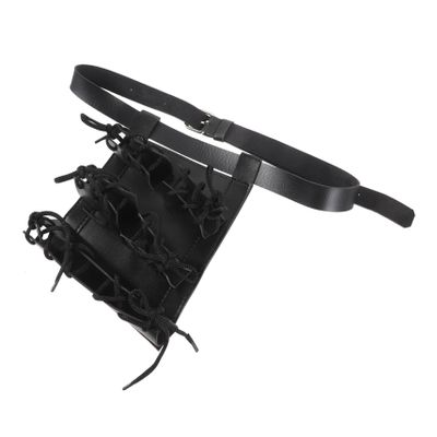 WHAMVOX Leather Belt Holder Stand for Carrying 3 Pcs Black