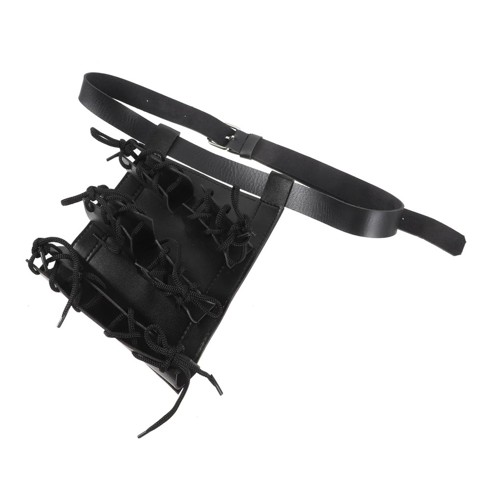 WHAMVOX Leather Belt Holder Stand for Carrying 3 Pcs Black