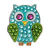 Premium Crystal Golf Ball Marker Bonjoc with Magnetic Hat Clip Owl (Blue) | Perfect Golf Accessories, Golf Gift, and Golf Giveaway for Men Women with add-ons available!, Blue, Green view 1
