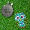 Premium Crystal Golf Ball Marker Bonjoc with Magnetic Hat Clip Owl (Blue) | Perfect Golf Accessories, Golf Gift, and Golf Giveaway for Men Women with add-ons available!, Blue, Green view 3