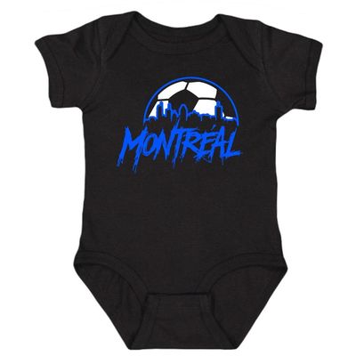 Xtreme Apparrel Montreal Skyline Kid's Bodysuit for Soccer Fans (Black,18M)
