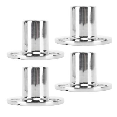316 Stainless Steel Hand Rail Round Base 1 Inch, Fitting for Boats Yachts, Versatile Hand Rail Base 90 Degree with Easy Installation, Superior Durability Applicable
