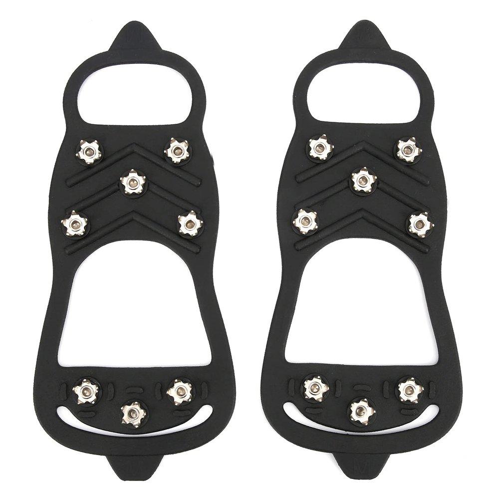 SUNGOOYUE 8 Tooth Stainless Steel Ice Shoe Spikes Covers, 1 Pair Anti Slip Silicone Climbing Crampons for Mountaineering Activities (M), Medium, SUNGOOYUE3nmwt0uxps-11