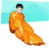 POPETPOP Outdoor Emergency Sleeping Bag for Adults Lightweight Pe Material Drawstring Hood for Hiking and Camping Activities Random Color view 2