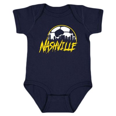 Xtreme Apparrel Nashville Skyline Kid's Bodysuit for Soccer Fans (Navy,24M)