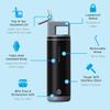 GROSCHE Alpine Flip n' Sip 20 oz Insulated Water Bottle - Stainless Steel, Leakproof Flask with Straw - Perfect for Gym, Travel & Outdoor Use - Keeps Water Cold up to 60 hrs - Graphite Black view 4