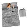 POPETPOP Hotel Sleep Sack Travel Sleeping Bag Liner for Backpacking Lightweight Polyester Compact Breathable for Camping Hiking and Hotel Stays Silver Gray view 1