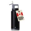 GROSCHE Alpine Flip n' Sip 40 oz Insulated Water Bottle - Stainless Steel, Leakproof Flask with Straw - Perfect for Gym, Travel & Outdoor Use - Keeps Water Cold up to 60 hrs - Graphite Black view 1