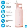 GROSCHE Alpine Flip n' Sip 40 oz Insulated Water Bottle - Stainless Steel, Leakproof Flask with Straw - Perfect for Gym, Travel & Outdoor Use - Keeps Water Cold up to 60 hrs - Rose Pink view 3