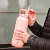 GROSCHE Alpine Flip n' Sip 40 oz Insulated Water Bottle - Stainless Steel, Leakproof Flask with Straw - Perfect for Gym, Travel & Outdoor Use - Keeps Water Cold up to 60 hrs - Rose Pink view 4