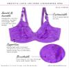 Curvy Couture Women's Plus Size No Show Lace Unlined Underwire Bra Purple Passion 34G view 3