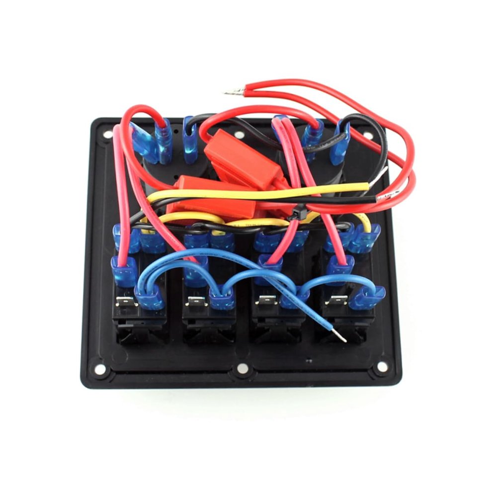 GLEAVI Switch Panel with Power Socket Marine Grade Blue Abs Plastic Easy to Install