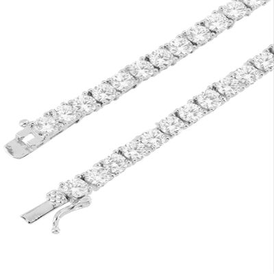 Bling Bling NY Unisex Round Cut 5mm Prong Set 1 Row Tennis Necklace/Bracelet Silver Finish AAA CZ Cubic Zirconia Solitaires Thick Tennis Chain Bracelet (Bracelet 7.5'')