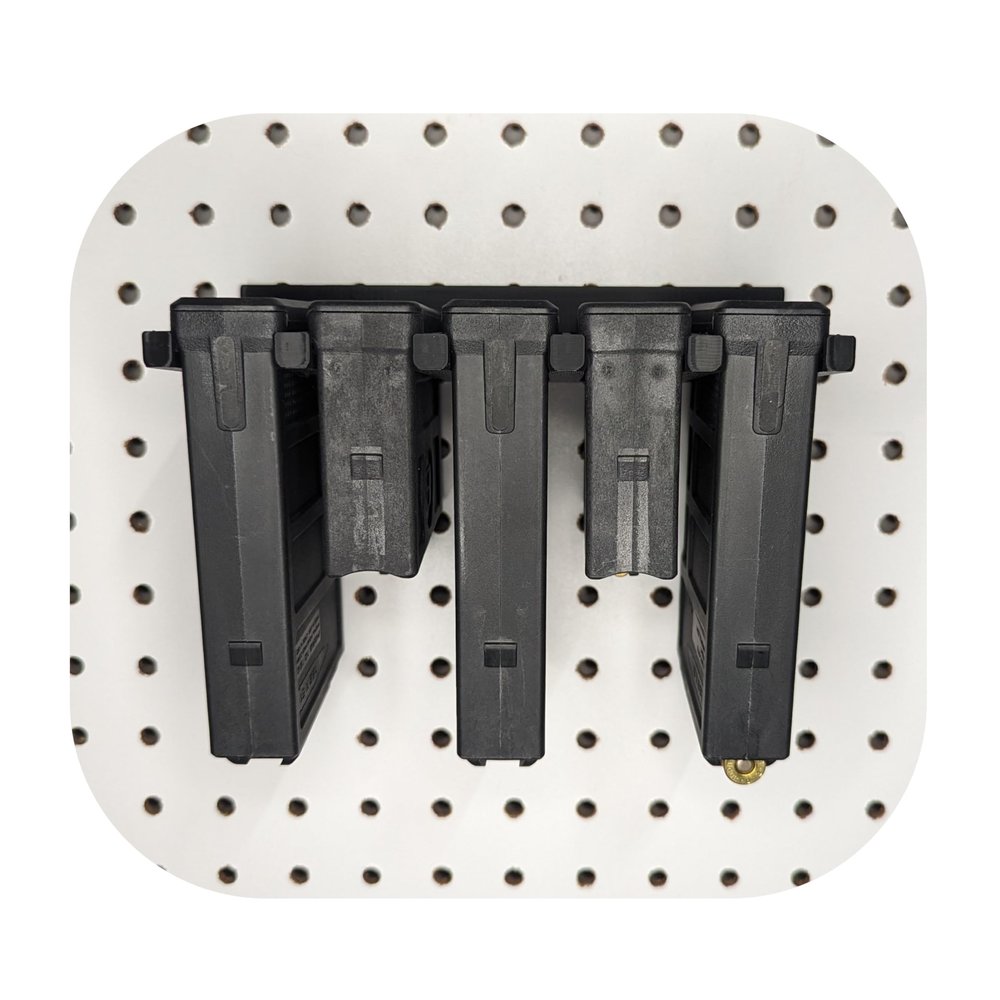 Hammy3DPrints Mount for AICS Pmag Short Action 308/762/6.5 Mags - Pegboard/Metal Pegboard/Skadis/etc. | Magazine Holder Storage Rack (Vault Tek)