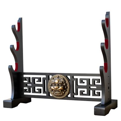 FOXSMZZ Sword Holder Velvet Padded Katana Stand Samurai Display Rack Support All Tanto Swords Weapon Display Stand (Kirin-3)