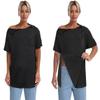Post Shoulder Surgery Shirts for Women Unisex Snap Tear Away Shirt for Men Short Sleeve Chemo Port Access Adaptive Clothing Black XL view 2