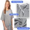 Post Shoulder Surgery Shirts for Women Unisex Snap Tear Away Shirt for Men Short Sleeve Chemo Port Access Adaptive Clothing Black XL view 4