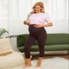 CRZ YOGA Butterluxe Maternity Capris Leggings 21" - Over The Belly Workout Active Yoga Womens Pregnancy Crop Pants Stretchy Hot Fudge Brown X-Large view 3