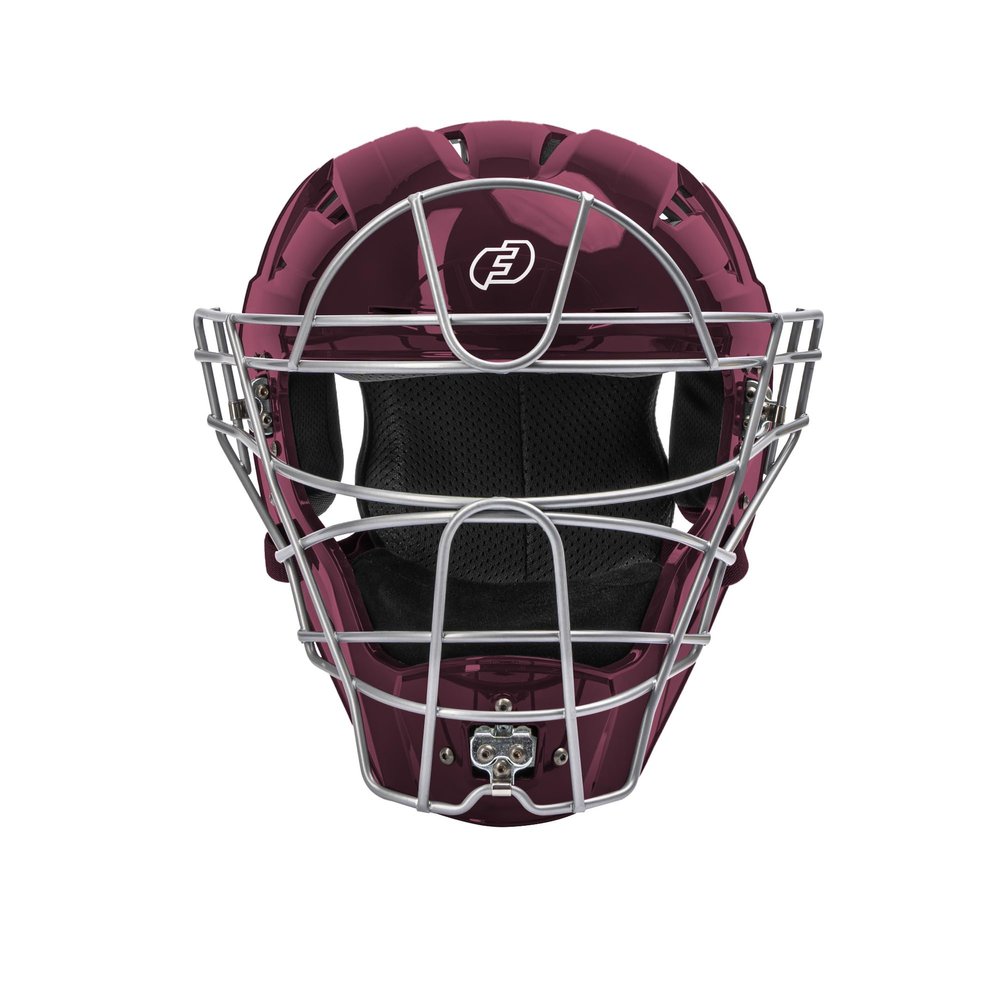 FORCE3 PRO GEAR Defender XS3 Catchers Helmet Gloss (Maroon/Silver, Large)